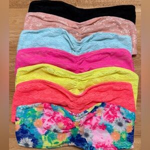 Victoria's Secret PINK Lace Bandeau Bundle Size Medium (M) - 8 Bralettes